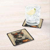 不気味なビクトリアンガールハロウィーンテーマ スクエアペーパーコースター (インサイチュ)