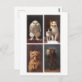 不気味なビクトリアン動物ヴィンテージはがき ポストカード (正面/裏面)