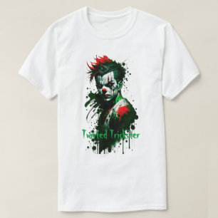 不気味なピエロインク(ばちゃばちゃ)跳ねるTシャツ Tシャツ