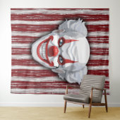 不気味なピエロカーニバルハロウィーン写真の背景 タペストリー (インサイチュ(横))