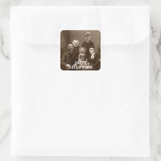 不気味なピエロファミリーハロウィンステッカー スクエアシール (バッグ)