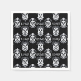 不気味なピエロ不気味ハローウィンパーティ スタンダードカクテルナプキン