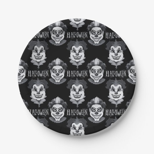 不気味なピエロ不気味ハローウィンパーティ ペーパープレート (正面)