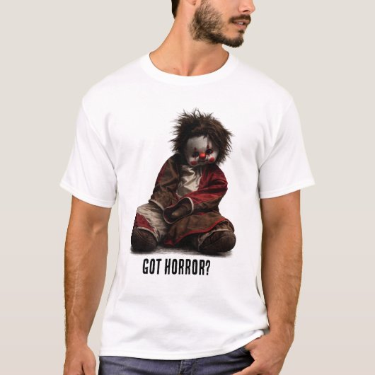 不気味なピエロ人形 - ホラー好き? Tシャツ (正面)