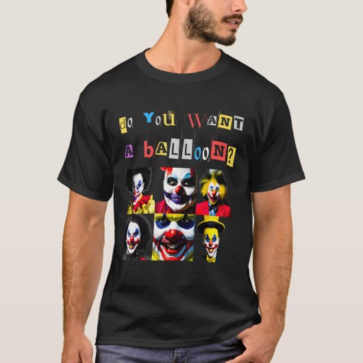 不気味なピエロ笑顔ホラー引用文不吉なディスタ Tシャツ (正面)
