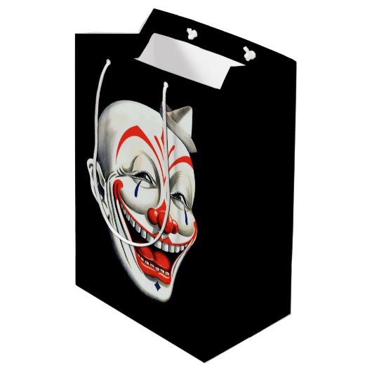 不気味なピエロ顔抱き枕 ミディアムペーパーバッグ (裏面アングル)