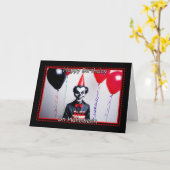 不気味なピエロ-ハッピーバースデーオンハロウィーン カード (黄色い花)