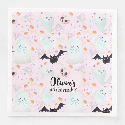 不気味なピンク スタンダードカクテルナプキン (正面)