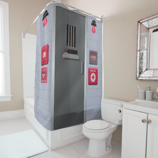 不気味なピーク精神患者の独房監禁 シャワーカーテン (インサイチュ)