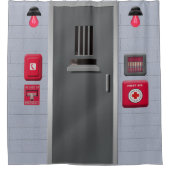 不気味なピーク精神患者の独房監禁 シャワーカーテン (正面)