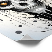 不気味なファンタジーハロウィーン抽象芸術モンスター顔 ポスター (角)