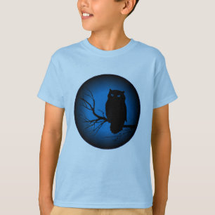 不気味なフクロウのブルームーン Tシャツ