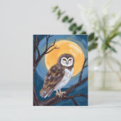 不気味なフクロウ | 満月 ハッピーハロウィン シーズンカード (スタンド正面)