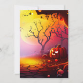 不気味なフルムーンカボチャハローウィンパーティ 招待状 (裏面)