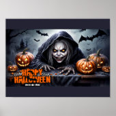 不気味なフードを被ったグール ハロウィーンのシーン ポスター (正面)