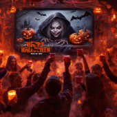 不気味なフードを被ったグール ハロウィーンのシーン ポスター