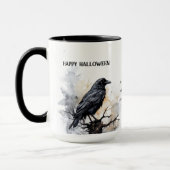 不気味なブラックレイヴンハッピーハローウィン マグカップ (左)