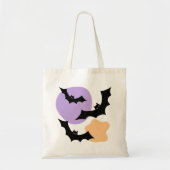 不気味なブラック飛んでいるこうもりハロウィーンナイトショッピング トートバッグ (正面)