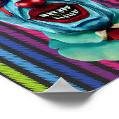 不気味なブルーキラーゾンビピエロホラーアート ポスター (角)