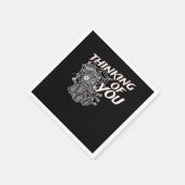 不気味なブードゥー人形魔女考える魔女のヨ スタンダードカクテルナプキン (角)