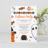 不気味なブー幽霊のよく出るハウスハロウィーンの衣装パーティー 招待状 (スタンド正面)