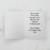 不気味なホおもしろいラーサンタクロースクランプスクリスマス カード (内部)