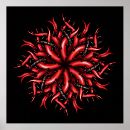 不気味なホラーデーモンタクルダークアート ポスター (正面)