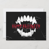 不気味なホラー吸血鬼の歯ハロウィン シーズンカード (正面)