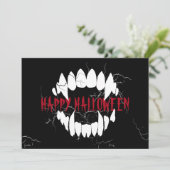 不気味なホラー吸血鬼の歯ハロウィン シーズンカード (スタンド正面)