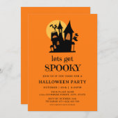 不気味なホラー ハウス 大人 ハロウィン 衣装 パーティー 招待状 (正面/裏面)