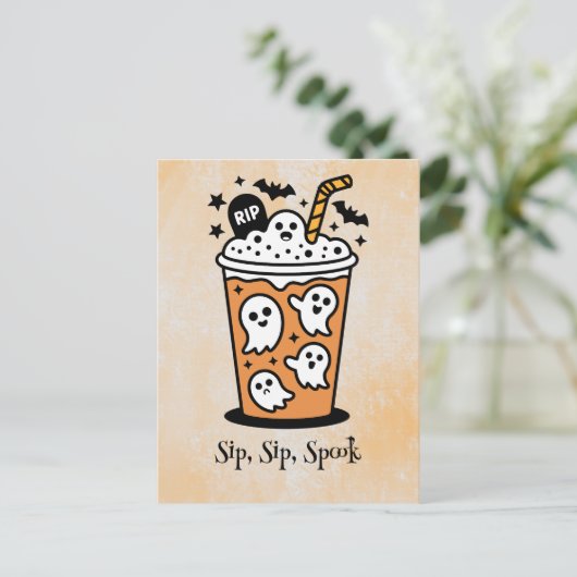 不気味なボバ,かわいいブー,かわいい不気味なハロウィーン ポストカード (スタンド正面)