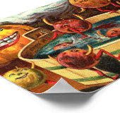 不気味なボビングリンゴヴィンテージハロウィンアートプリント ポスター (角)