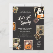 不気味なポストエイジスタンプ ハロウィンパーティ 招待状 (正面)