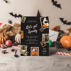 不気味なポストエイジスタンプ ハロウィンパーティ 招待状