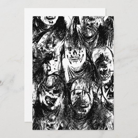 不気味なマスク 招待状 (正面/裏面)