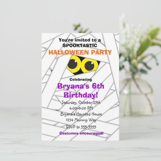 不気味なママの子供たちハローウィンパーティ招待状 招待状 (スタンド正面)