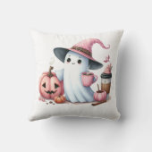 不気味なママはコーヒーかわいい幽霊大好き クッション (裏面)