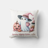 不気味なママはコーヒーかわいい幽霊大好き クッション (正面)