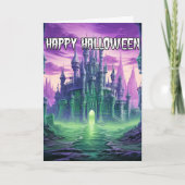 不気味なマンシ幽霊のよく出るョン |ハッピーハローウィン カード (正面)