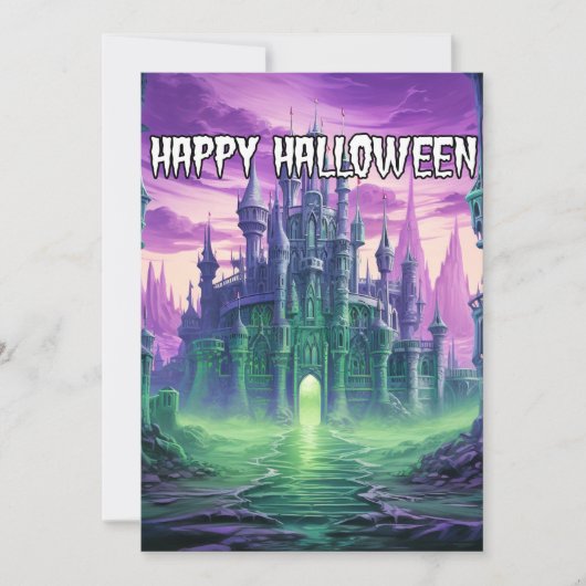 不気味なマンシ幽霊のよく出るョン |ハッピーハローウィン シーズンカード (正面)