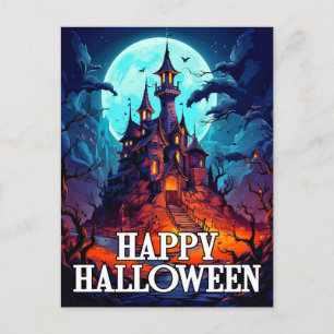 不気味なマ幽霊のよく出るナー ハッピーハローウィン ポストカード