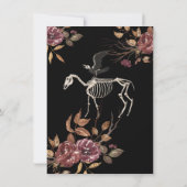 不気味なムーディーなハロウィンの牛とカラス 招待状 (裏面)