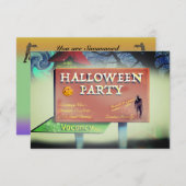 不気味なモテルの看板招待状 招待状 (正面/裏面)