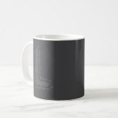 不気味なモノグラムグレーオングレー コーヒーマグカップ (正面左)