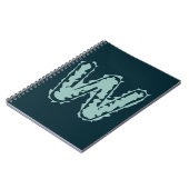 不気味なモノグラムミントグリーンオン深いブルー ノートブック (左側)