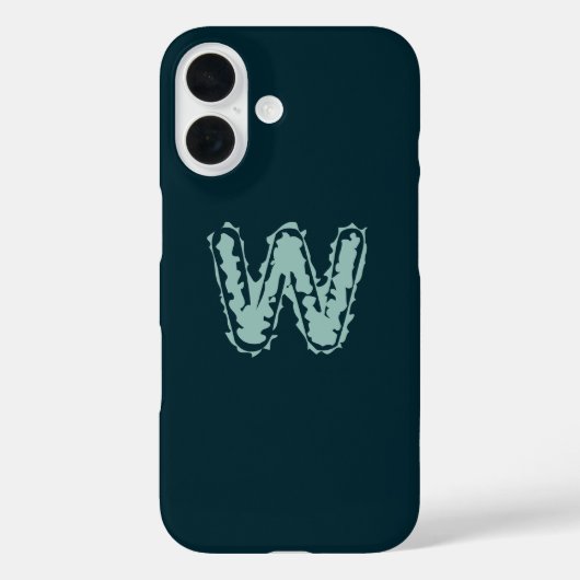 不気味なモノグラムミントグリーンオン深いブルー Case-Mate iPhoneケース (裏面)