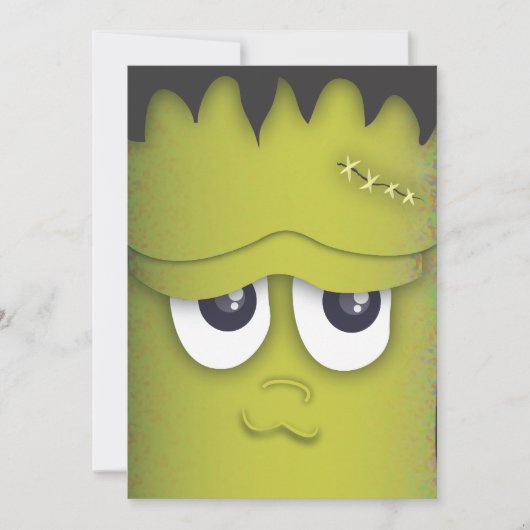 不気味なモンスターの頭部のハローウィンパーティの招待状 招待状 (正面)