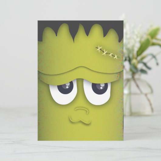 不気味なモンスターの頭部のハローウィンパーティの招待状 招待状 (スタンド正面)