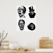 不気味なモンスタークリーズホラーアートイラスト ポスター (キッチン)