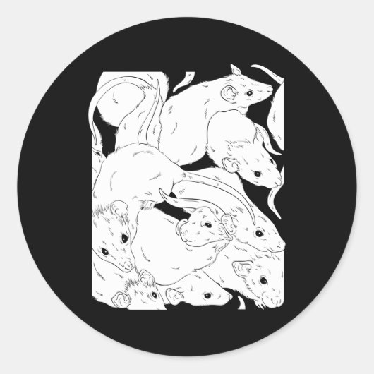 不気味なラットキングIウィッカウィッチパステルゴシックラット ラウンドシール (正面)